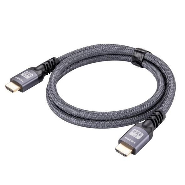 HDMI 2.0 Male to HDMI 2.0 Male 4K Ultra-HD Braided Adapter Cable, Cable Length:1m(Grey)