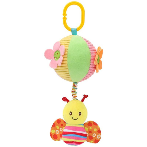 Stroller Drawstring Cloth Ball Toy Baby Soothing Hand Grab Ball Plush Bed Bell Lathe Pendant(Be)