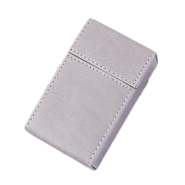 PU Leather Business Portable Cigarette Case(Gray)