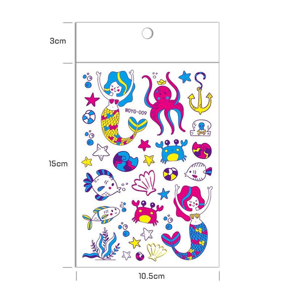 10 PCS Cartoon Fluorescent Glowing Flower Arm Tattoo Sticker(WOYG-012)