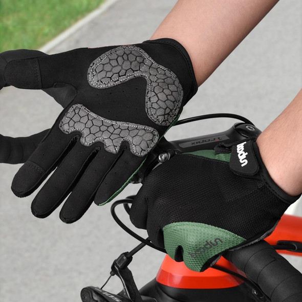 Boodun Riding Gloves Splicing Long Finger Bike Gloves Outdoor Sports Gloves, Size: L(Red)