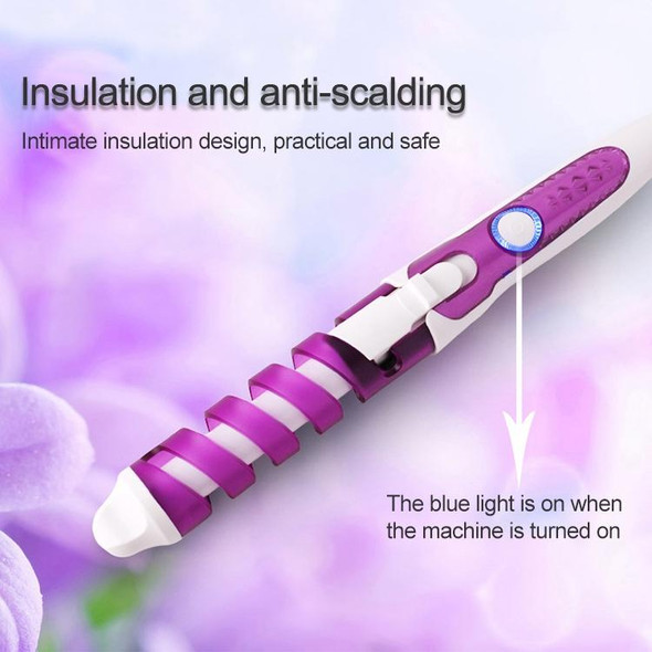 Professional Salon Hair Curler Magic Spiral Curling Iron Ceramic Electric Hair Curling Wand(Purple)