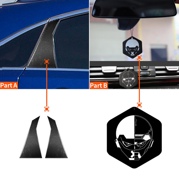 2 PCS Car Carbon Fiber Rear A Pillar Decorative Sticker for Infiniti FX 2009-2013/QX70 2014-, Left and Right Drive Universal