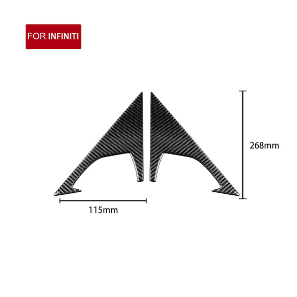 2 PCS Car Carbon Fiber Front Triangle Decorative Sticker for Infiniti FX 2009-2013/QX70 2014-, Left and Right Drive Universal