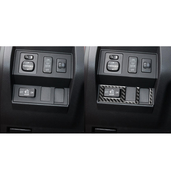 2 PCS / Set Carbon Fiber Car Headlight Switch Ring Decorative Sticker for Toyota Tundra 2014-2018, Left Right Driving Universal