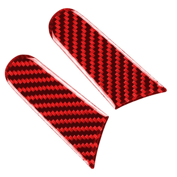 Car Carbon Fiber Rearview Mirror Decorative Sticker for Porsche Macan 2014-2021, Left and Right Drive Universal (Red)