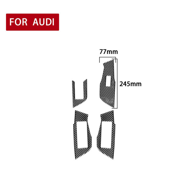 Car Carbon Fiber Window Glass Lift Decorative Sticker for Audi A6L / A7 2019-, Left Drive