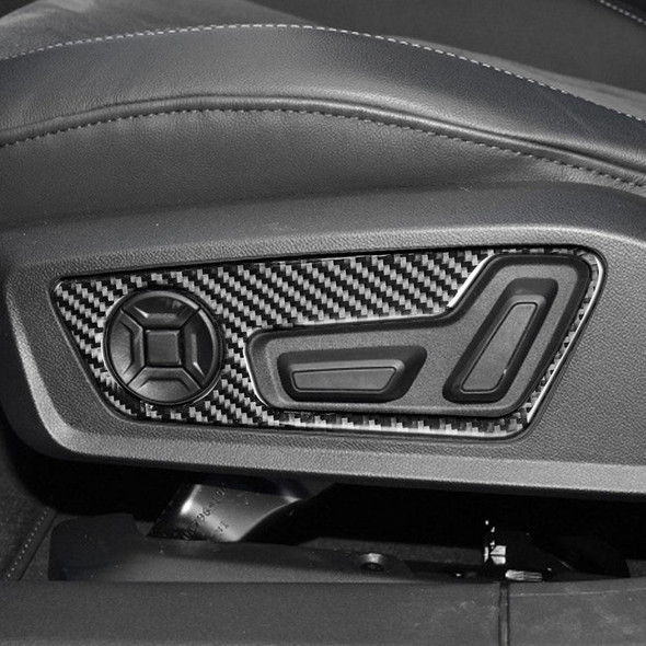 Car Carbon Fiber Seat Adjustment Panel Decorative Sticker for Audi A6L / A7 2019-, Left and Right Drive Universal
