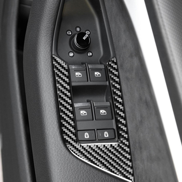 Car Carbon Fiber Window Glass Lift Decorative Sticker for Audi A6L / A7 2019-, Right Drive