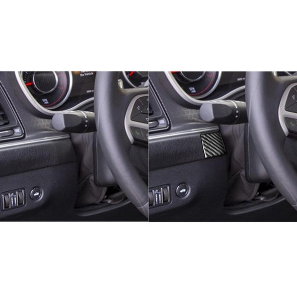 Carbon Fiber Car Steering Wheel Left Right Side Decorative Sticker for Dodge Challenger 2015 to Now, Left Driving