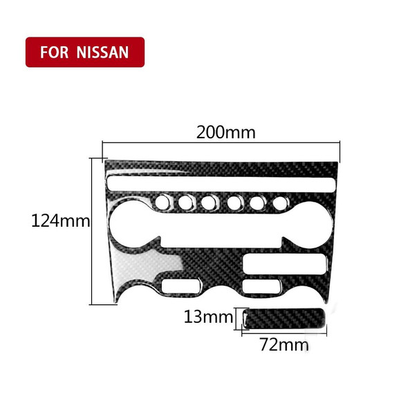 2 in 1 Car Carbon Fiber Air Conditioning Adjustment Panel Decorative Sticker for Nissan 370Z Z34 2009-, Left and Right Drive Universal