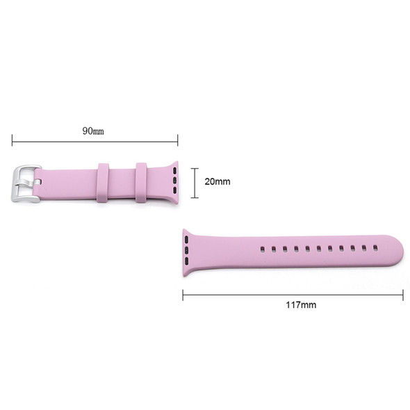 Silver Buckle Silicone Watch Band - Apple Watch Series 7 41mm / 6 & SE & 5 & 4 40mm / 3 & 2 & 1 38mm(Purple)