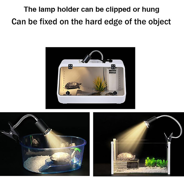 ZY-UAB Turtle Backlight UVA Heated Climbing Pet Backlight, EU Plug With Bulb(Black Elbow Long Light Stand)