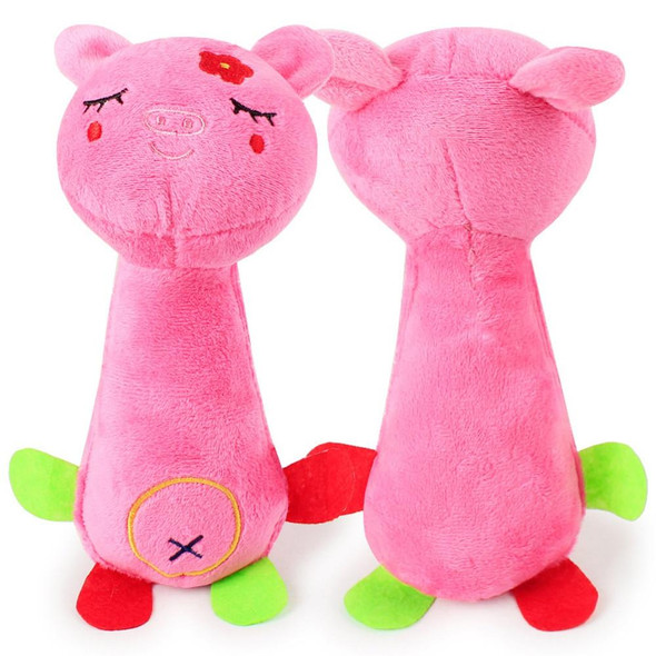 60334 Funny Animal Shape Pet Puppy Dog Toys Soft Plush Sound Squeaky Chew Toy, Size:21x7.3cm(Pig)