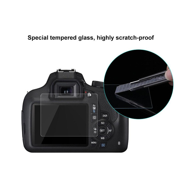 PULUZ 2.5D 9H Tempered Glass Film for Canon 1200D (KISS X70), Compatible with Canon 1100D / 1300D (KISS X80) / 1500D (KISS X90)