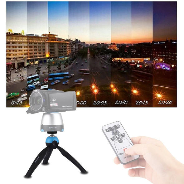 PULUZ Pocket Mini Tripod Mount with 360 Degree Ball Head & Phone Clamp for Smartphones(Blue)