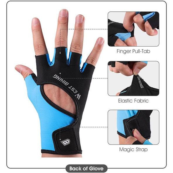 WEST BIKING YP0211217 Cycling Breathable Silicone Palm Gloves Fitness Training Wrist Guard Sports Gloves, Size: L(Dark Gray)