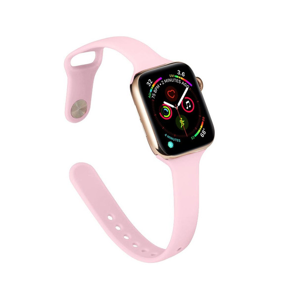 Apple Watch 5/4 44mm & 3/2/1 42mm Thin Silicone Watch Band(Pink)
