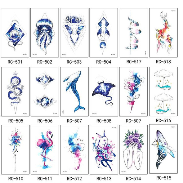 50 PCS Waterproof Small Fresh Water Transfer Color Tattoo Stickers(RC-502)