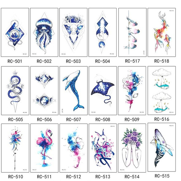 50 PCS Waterproof Small Fresh Water Transfer Color Tattoo Stickers(RC-504)