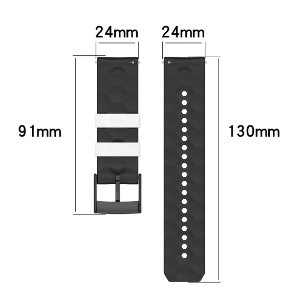 Suunto 9 24mm Mixed-Color Silicone Watch Band(Black+Grey)