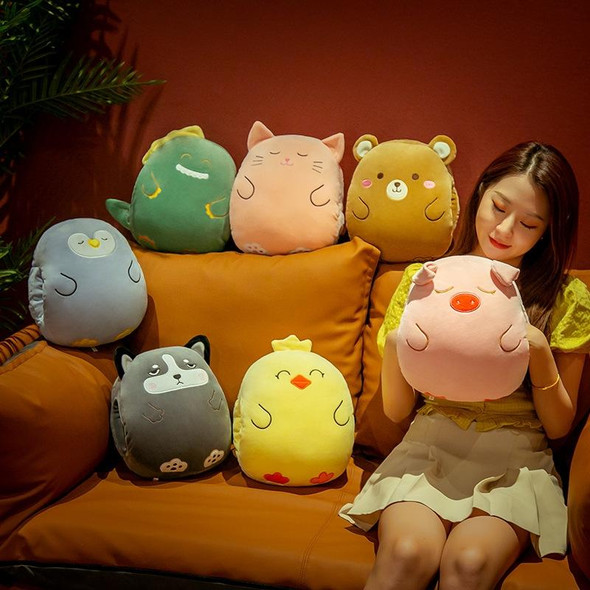 Cartoon Pillow Warm Hand Covering Animal Fruit Doll Girlfriend Gift, Height: 30cm(Brown Bear )