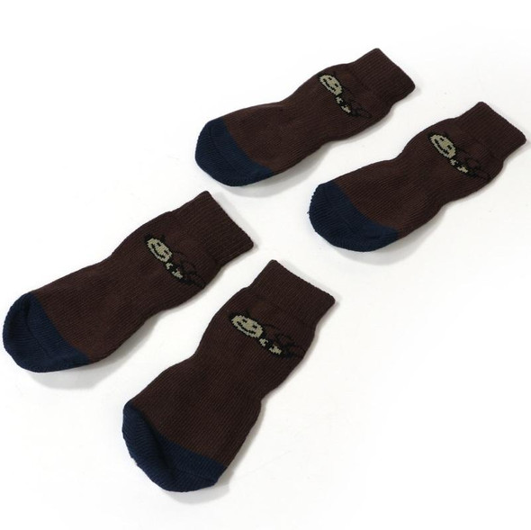 Pet Socks Cotton Anti-Scratch Breathable Foot Cover, Size: 3XL(Brown)