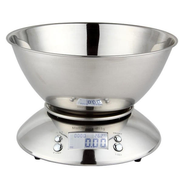 5kg/1g  High Precision Kitchen Scale Roasting Electronic Scale Coffee Scale with  Alarm Timer(Silver)