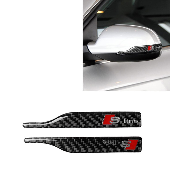 Car Carbon Fiber S Line Pattern Rearview Mirror Anti-collision Sticker for Audi TT, Left and Right Drive Universal