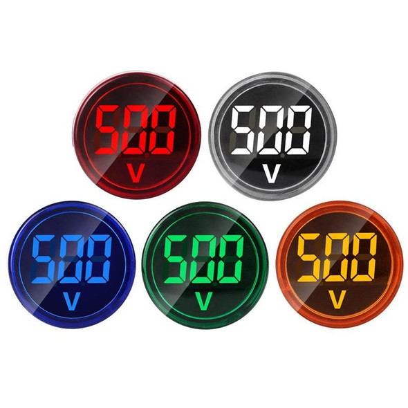 2 PCS DC Voltage Signal Indicator 22mm Round 6-100V Universal Voltmeter(ST16VD-04 Green)