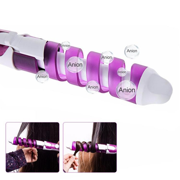 2 PCS Hair Styling Tool Hair Curler Roller Spiral Curling Iron(Purple)