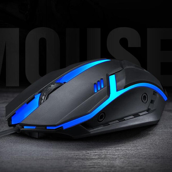 2 PCS T-WOLF V1 USB Interface 3-Buttons 1200 DPI Wired Mouse 7-Color Backlit Gaming Mouse, Cable Length: 1.35m