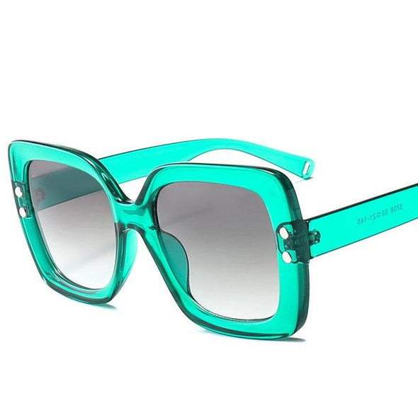 2 PCS Oversized Sunglasses Women Luxury Transparent Gradient Sun Glasses Big Frame Vintage Eyewear UV400 Glasses(Green)