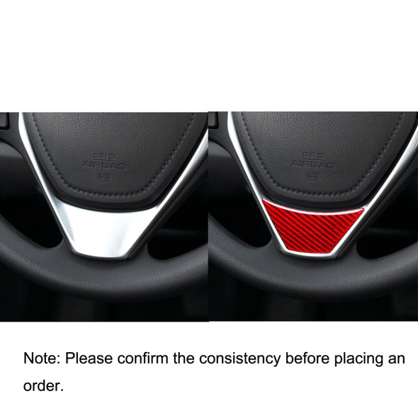 Car Carbon Fiber Steering Wheel Decorative Sticker for Toyota Corolla / Levin 2014-2018, Left and Right Drive Universal (Red)