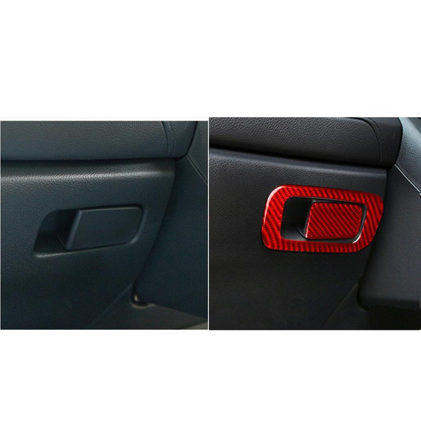 Car Carbon Fiber Storage Box Switch Frame Decorative Sticker for Honda Tenth Generation Civic 2016-2019, Right Drive (Red)