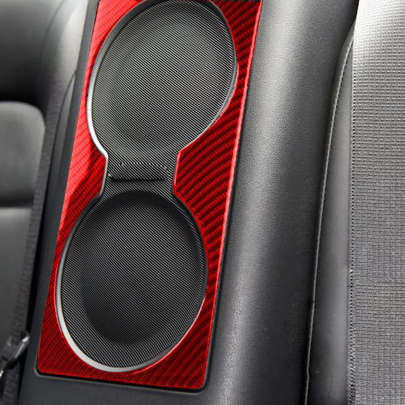 Carbon Fiber Car Rear Seat Speaker Decorative Sticker for Nissan GTR R35 2008-2016, Left and Right Driving Universal (Red)