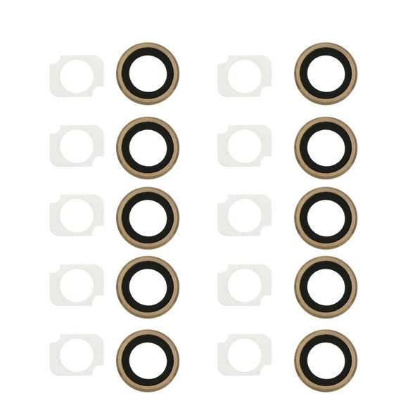 10 Pairs / Set Rear Camera Lens Ring + Flashlight Bracker for iPhone 6 Plus & 6s Plus(Gold)