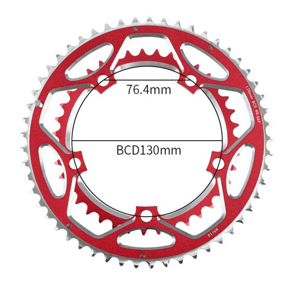 WEST BIKING YP0719273 Road Bike 56T-44T Double-Disc Aluminum Alloy Gears(Red)