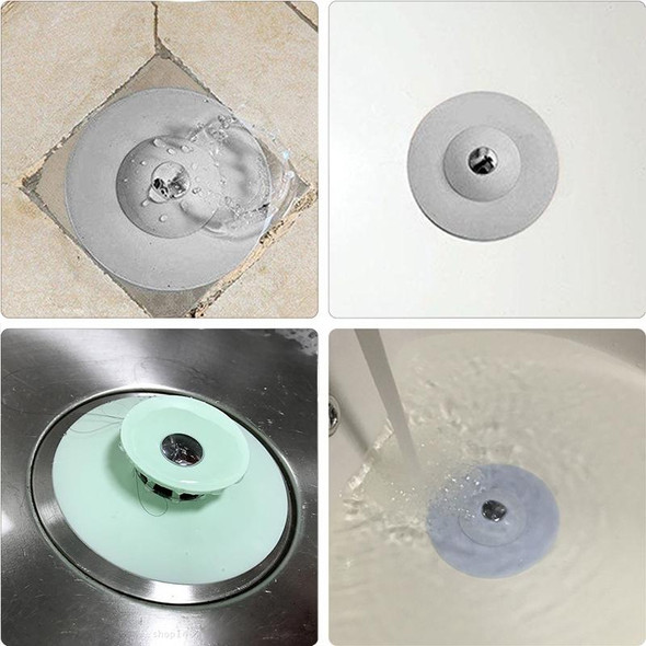 2 PCS Silicone Drain Stopper Deodorant Sink Bathtub Floor Drain Protector(Pink)