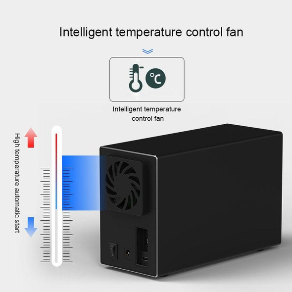 Blueendless Type-C / USB-C Interface 3.5 inch 2 Bay RAID Combination Array HDD External Enclosure (US Plug)