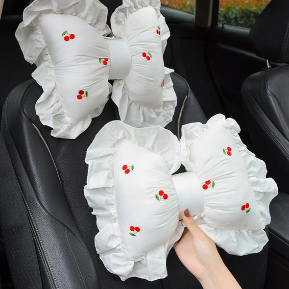 Bow Car Head Pillow Car Seat Neck Pillow Comfortable Cotton Car Supplies, Colour: Sun Flower Headrest