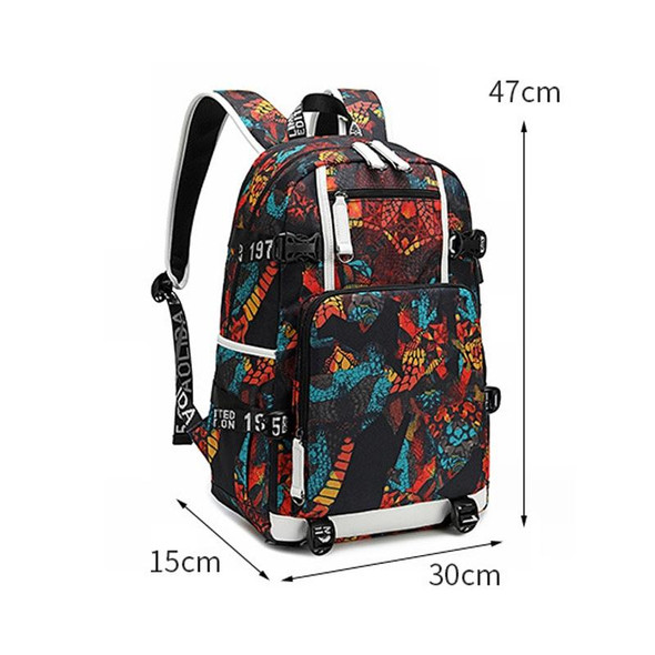 6101-4 Thermal Transfer Casual Backpack Simple Student Schoolbag(Printed Gray)