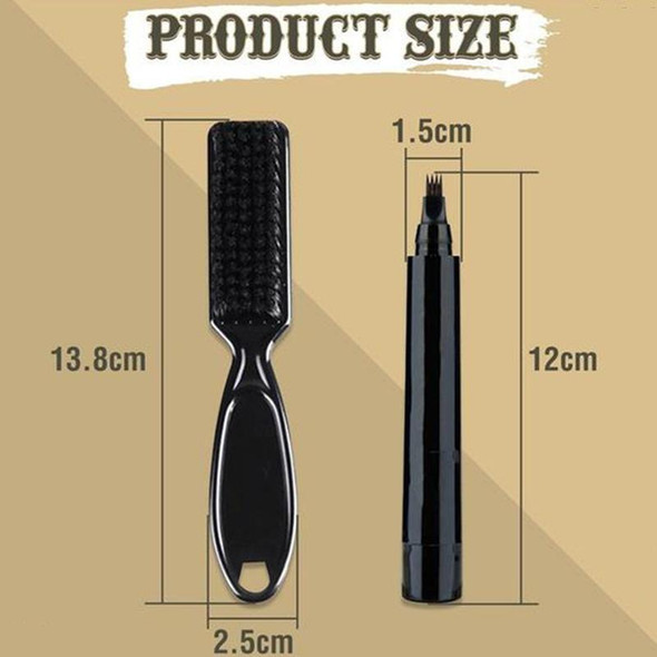 3 Sets Waterproof Beard Filler Beard Styling Pen(Black)