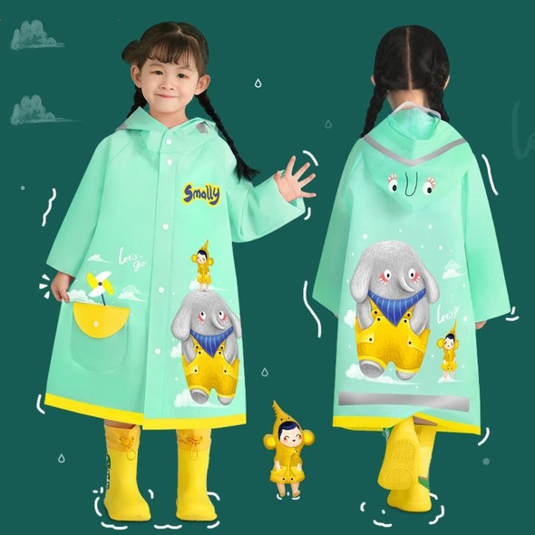 Smally Cartoon Children Raincoat EVA Waterproof Student Split Poncho, Size: XXL(Glacial Blue)