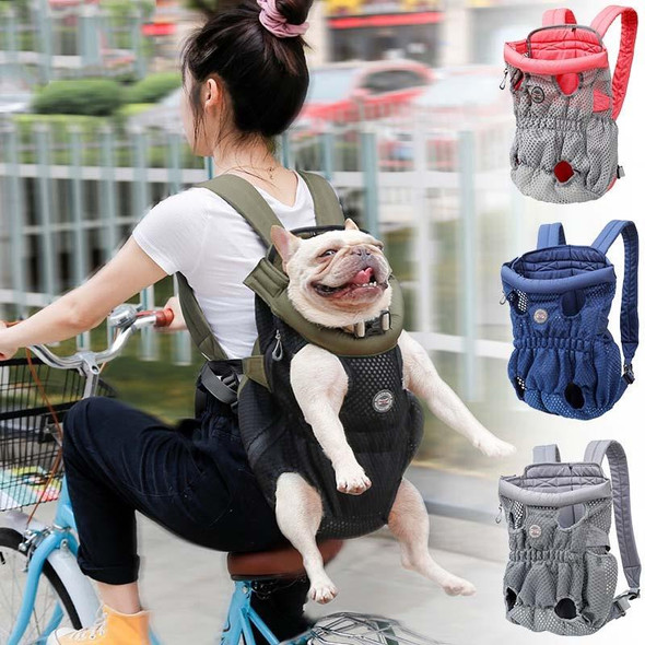 Doglemi Pet Outing Backpack Dog Shoulder Chest Bag Breathable Mesh Dog Cat Bag, Size:M(Gray)