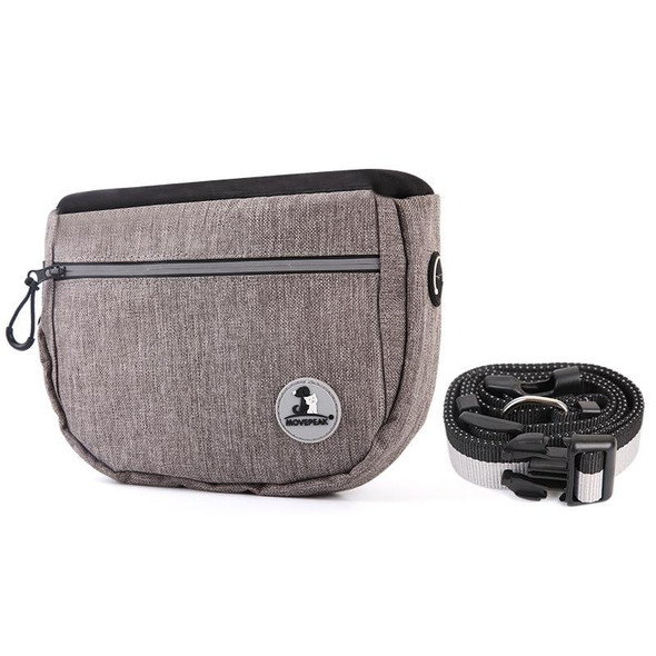 MOVEPEAK Pet Snack Bag Leash Pet Training Waist Bag Outing Dog Snack Bag(Gray)