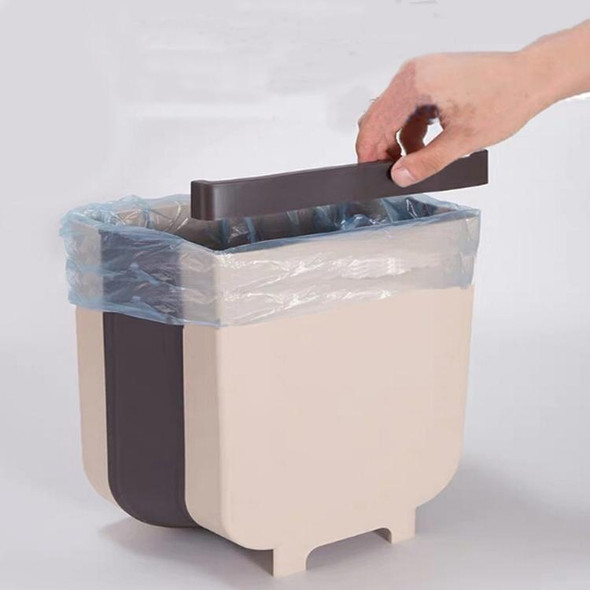 Foldable Hanging Kitchen Trash Can, Size:23x6x29cm(White)