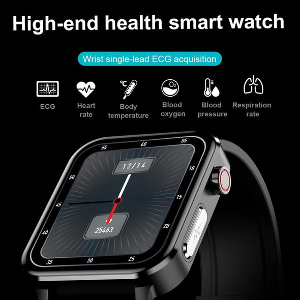 LOANIY E86 1.7 Inch Heart Rate Monitoring Smart Bluetooth Watch, Color: Black Steel
