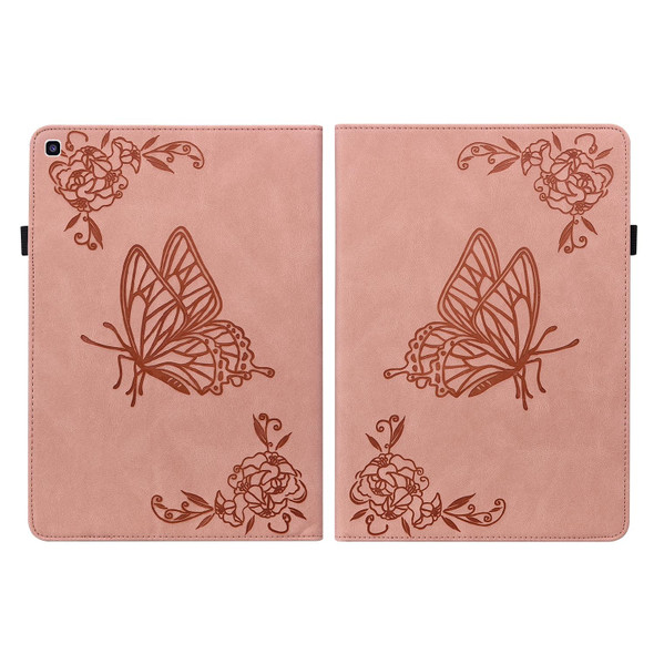 Samsung Tab A 8.0 2019 T290/T295/T297 Butterfly Flower Embossed Leather Tablet Case(Rose Gold)