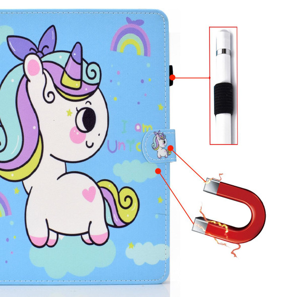 Painted Pattern TPU Horizontal Flip Leather Protective Case - Samsung Galaxy Tab A 9.7(Rainbow Unicorn)